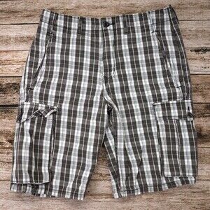 Levi's Men's Size 30 White Tab Plaid Cargo Shorts #2278